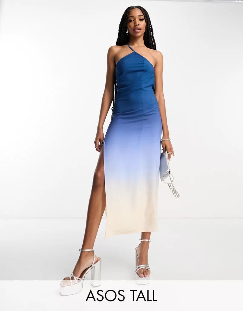 

Синее платье макси с бретелями ASOS DESIGN Tall