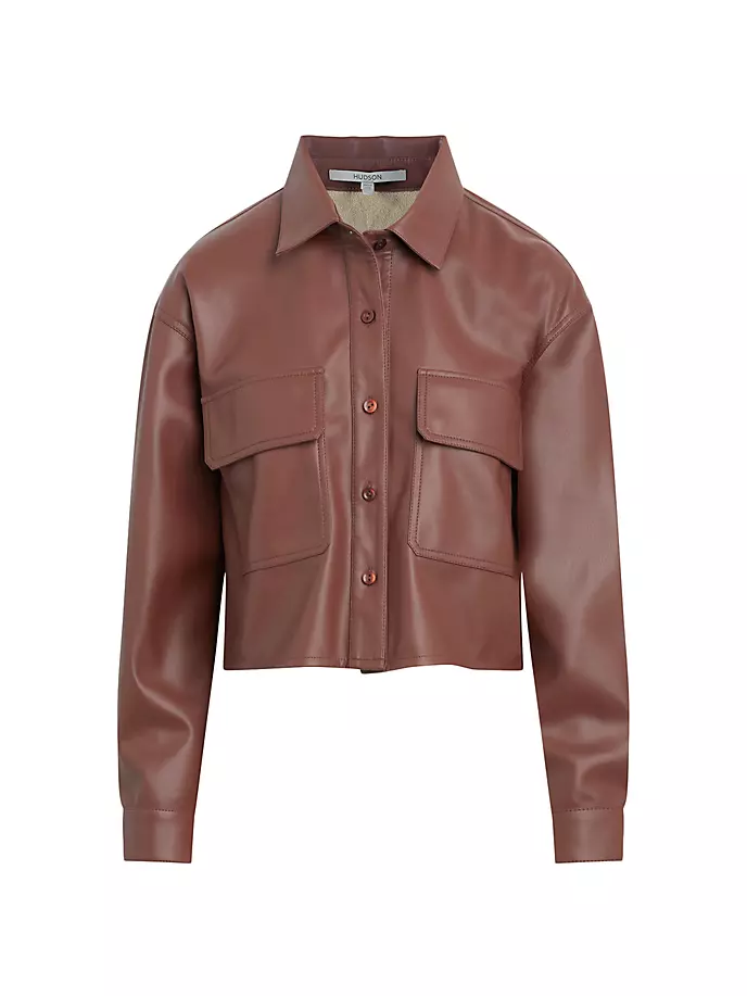 

Рубашка оверсайз из искусственной кожи Hudson Jeans, цвет cinnamon