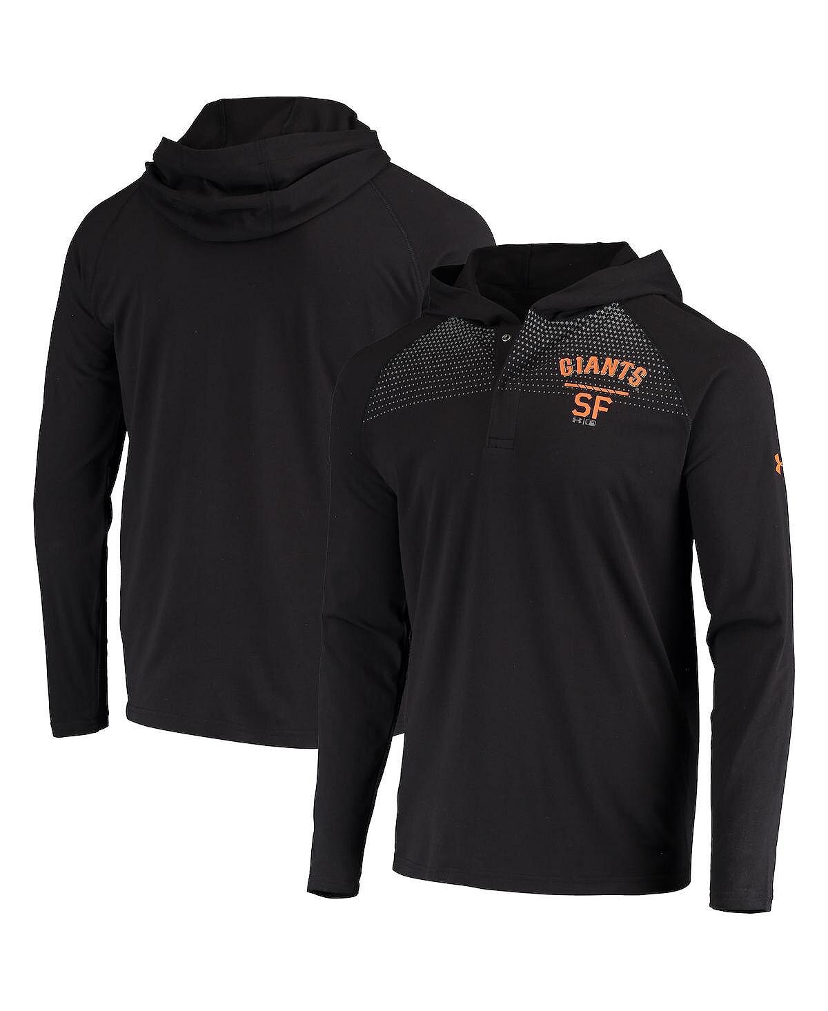 

Мужская черная толстовка с капюшоном san francisco giants foundry charged henley raglan tri-blend performance pullover Under Armour, черный