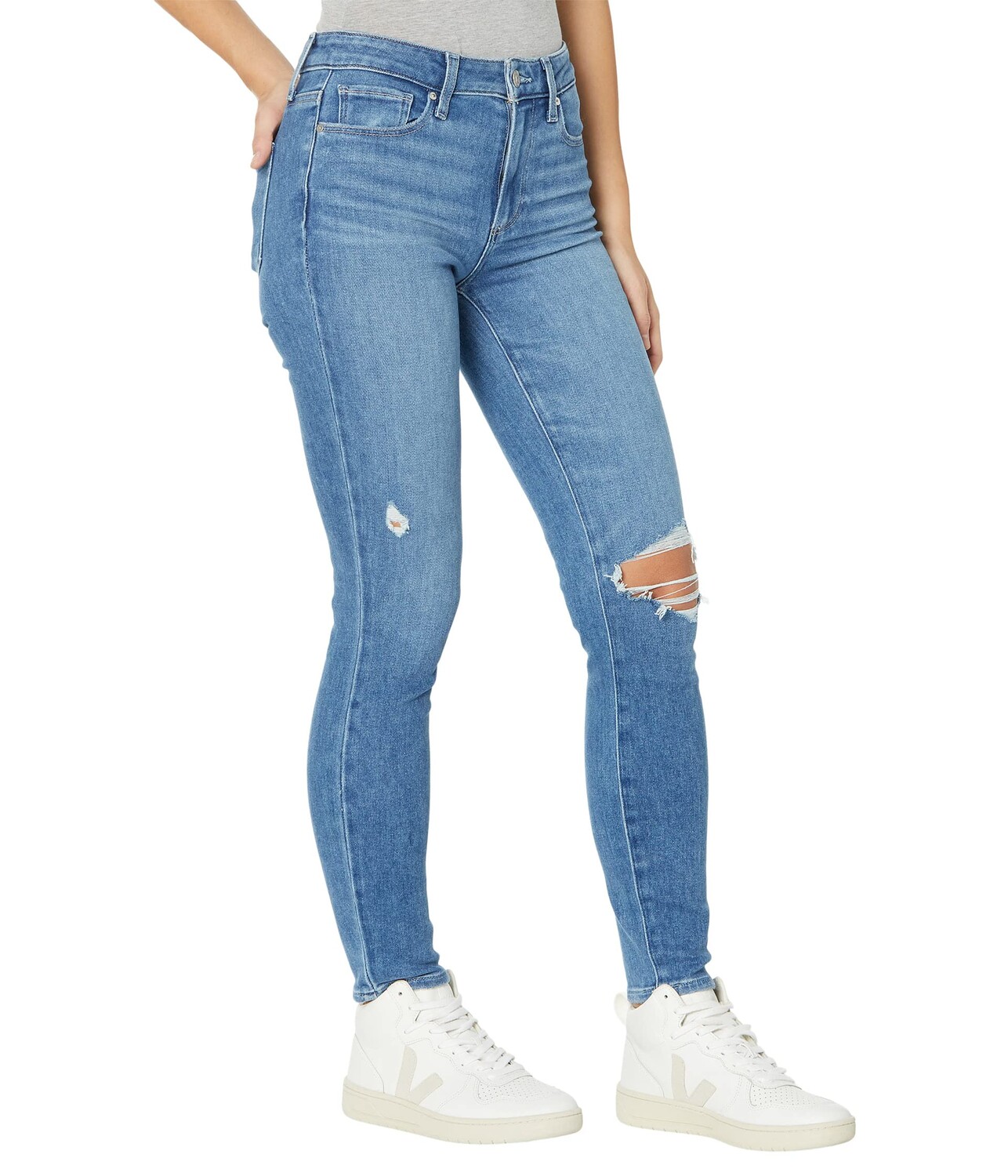 

Джинсы Paige, Hoxton Ankle in Heartbreaker Destructed