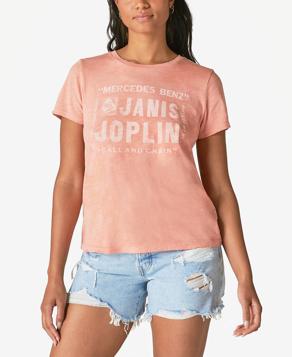

Женская хлопковая футболка janis joplin Lucky Brand, мульти