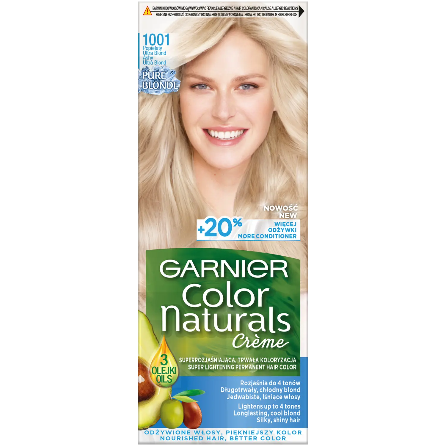 

Garnier Color Naturals Créme краска для волос 1001 пепельный ультра блонд, 1 упаковка