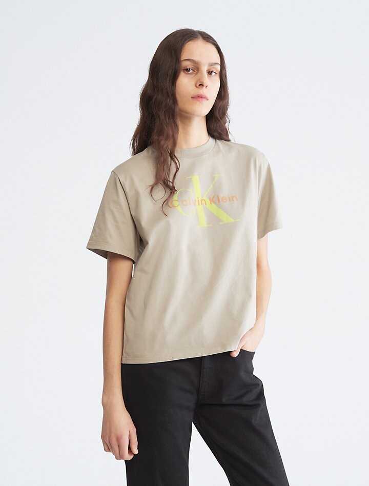 

Свободная футболка с круглым вырезом и логотипом Monogram Calvin Klein