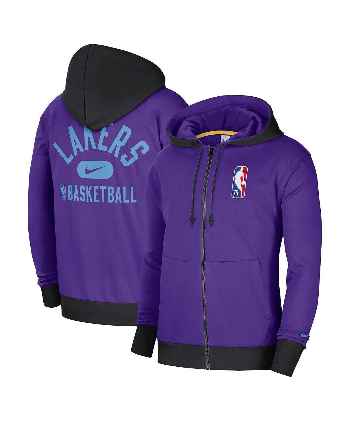

Мужская пурпурно-черная толстовка с капюшоном los angeles lakers 2021/22 city edition courtside heavyweight fleece с молнией во всю длину Nike, мульти