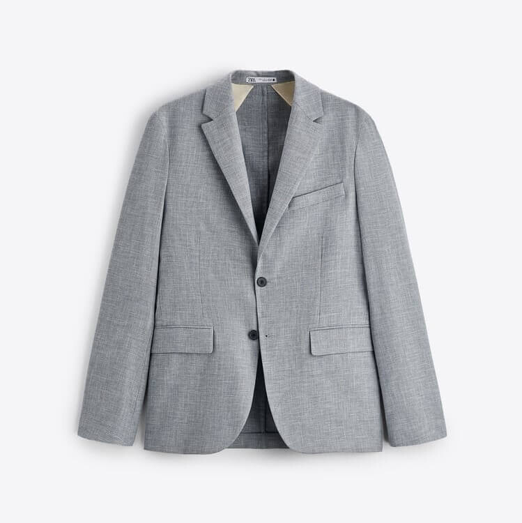 

Пиджак Zara Houndstooth Suit, голубой