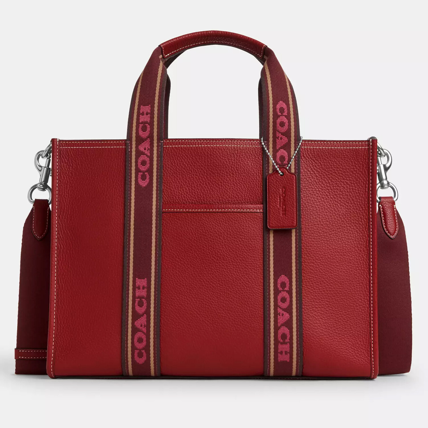 

Сумка Coach Outlet Smith Tote, серебристый/красный