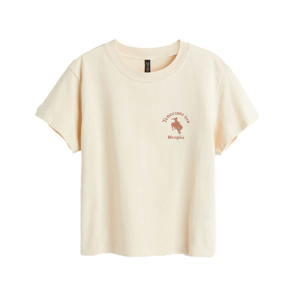 

Футболка H&M Printed Rodeoreiter, бежевый