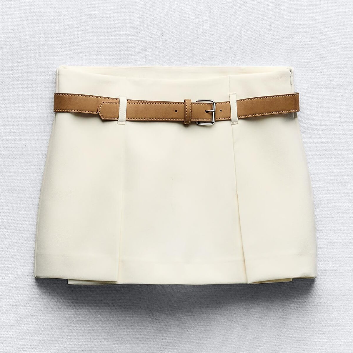 Юбка-шорты Zara With Belt, молочный юбка шорты zara faux leather with golden button черный