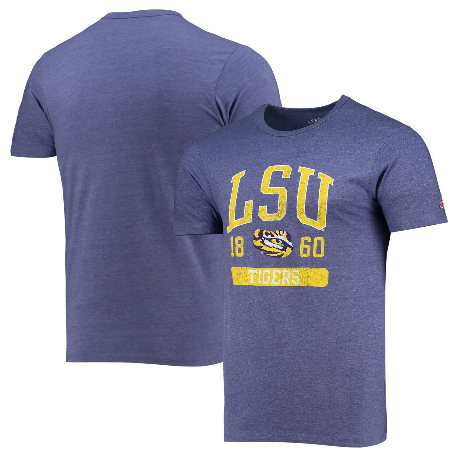 

Мужская лига студенческой одежды Фиолетовая футболка LSU Tigers с объемным рисунком Victory Falls Tri-Blend
