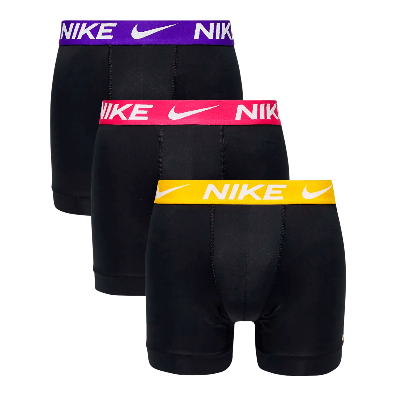 

Трусы боксеры Nike Dri-fit Essential Microfiber 3 Pack In Black With Coloured Waistband, 3 предмета, черный