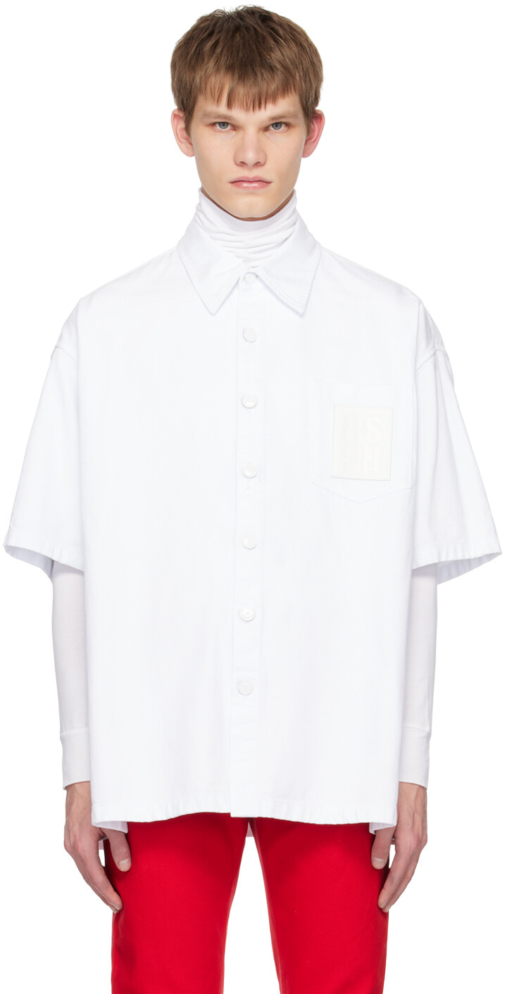 

Белая рубашка с нашивками Raf Simons