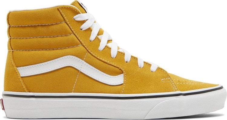 Yellow and black store high top vans