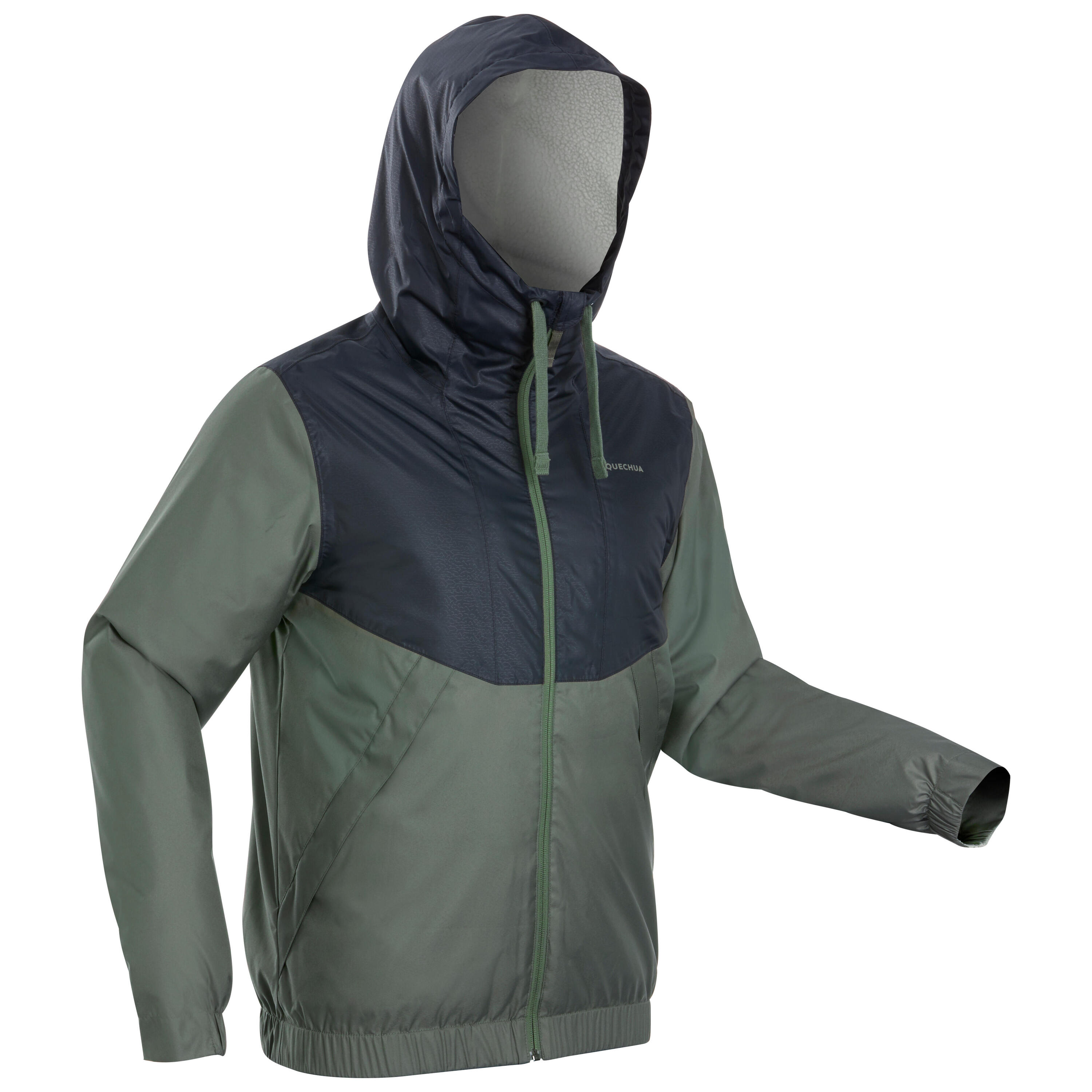цена Куртка Quechua мужская водонепроницаемая, зеленый-синий
