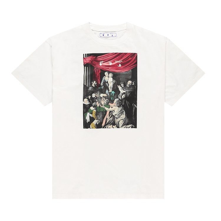 Футболка Off-White Caravaggio Painting Short-Sleeve Over Tee 'White/Black', белый - фото