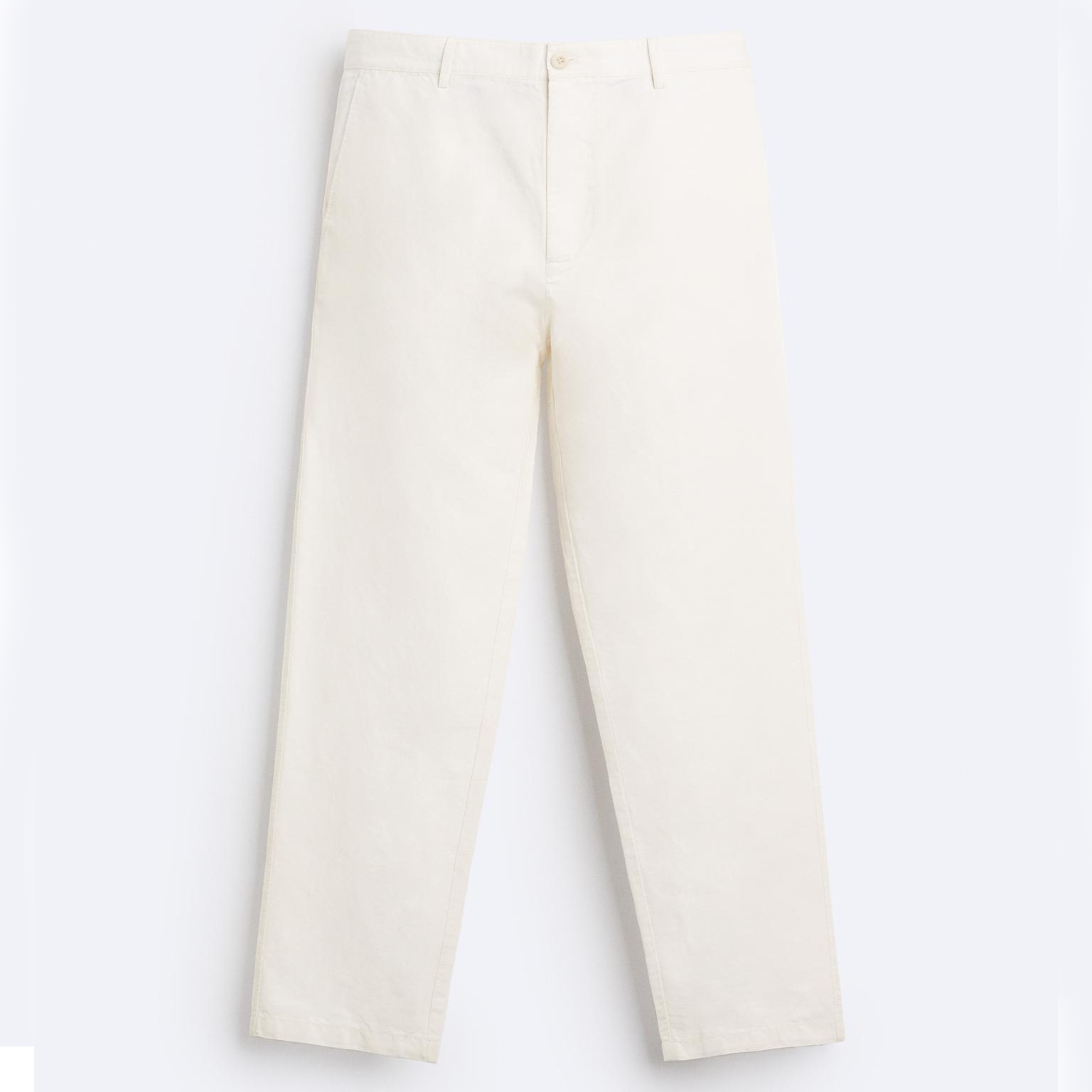 шорты zara soft textured bermuda желтовато белый Брюки Zara Textured Chino, желтовато-белый