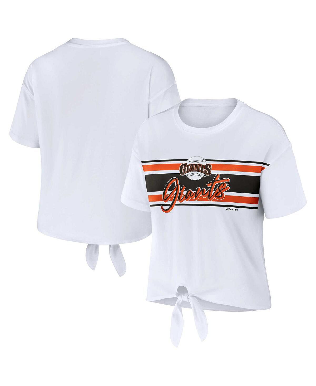 

Женская белая футболка San Francisco Giants с завязкой спереди WEAR by Erin Andrews, белый