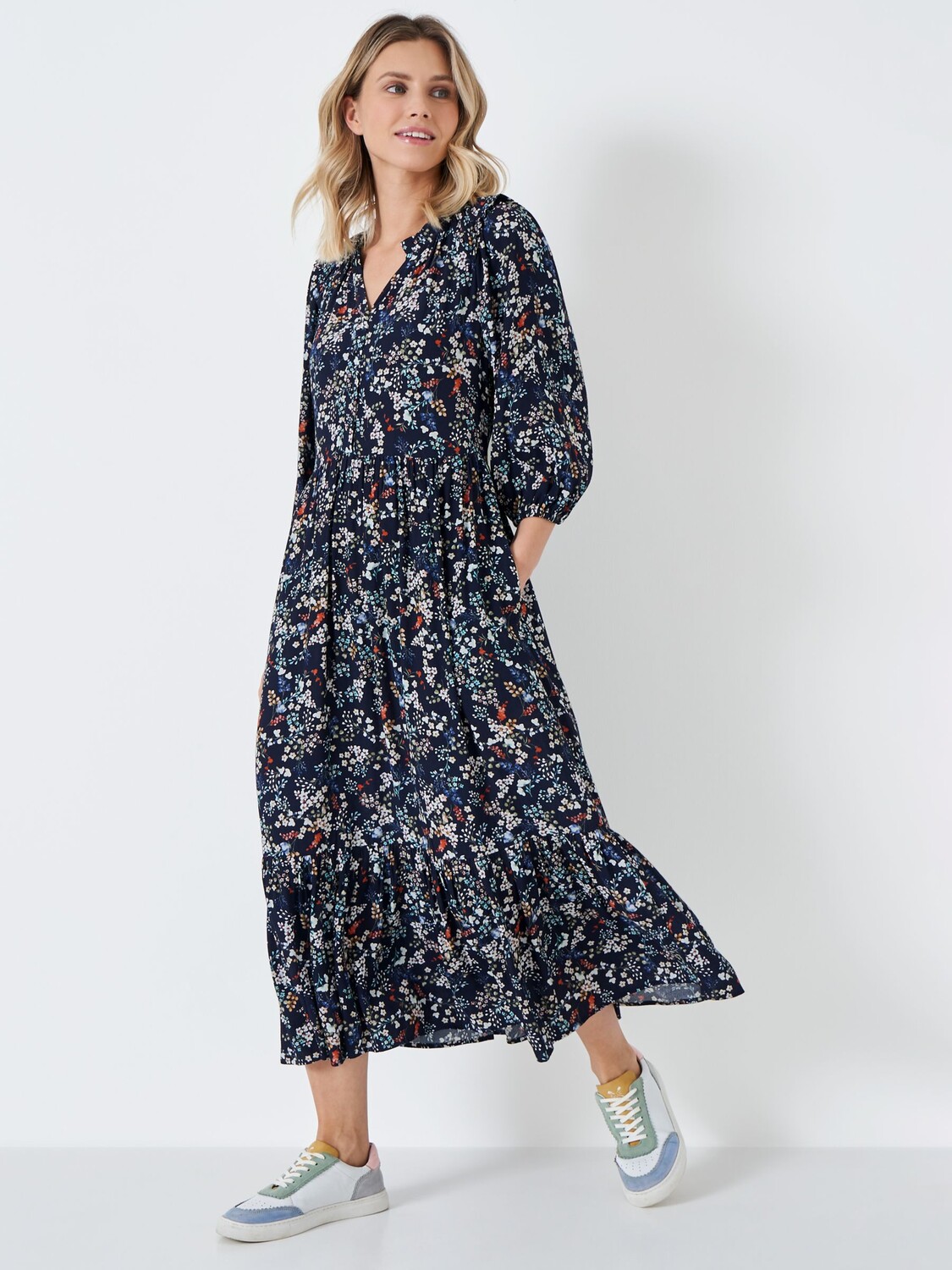 

Crew Clothing Платье Annabel с цветочным принтом, темно-синий/мульти