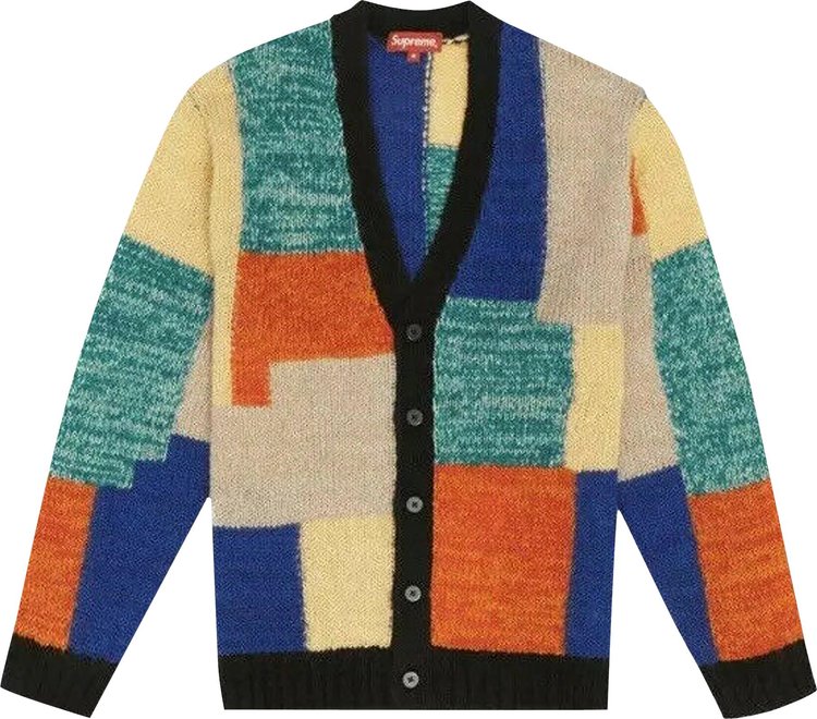 Кардиган Supreme Patchwork Mohair Cardigan 'Multicolor', разноцветный