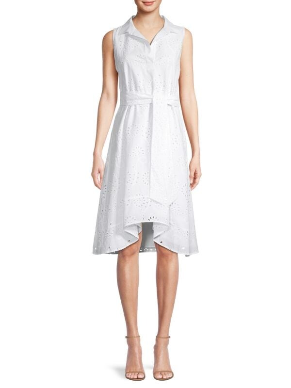 

Платье с Люверсами Donna Karan из хлопка, белый