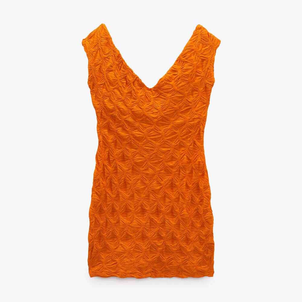 

Платье Zara Textured Short, оранжевый