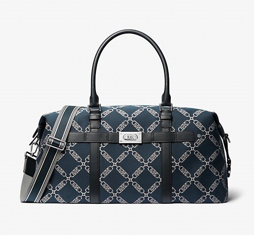 

Сумка Michael Kors Varick Empire Logo Jacquard Duffel, темно-синий