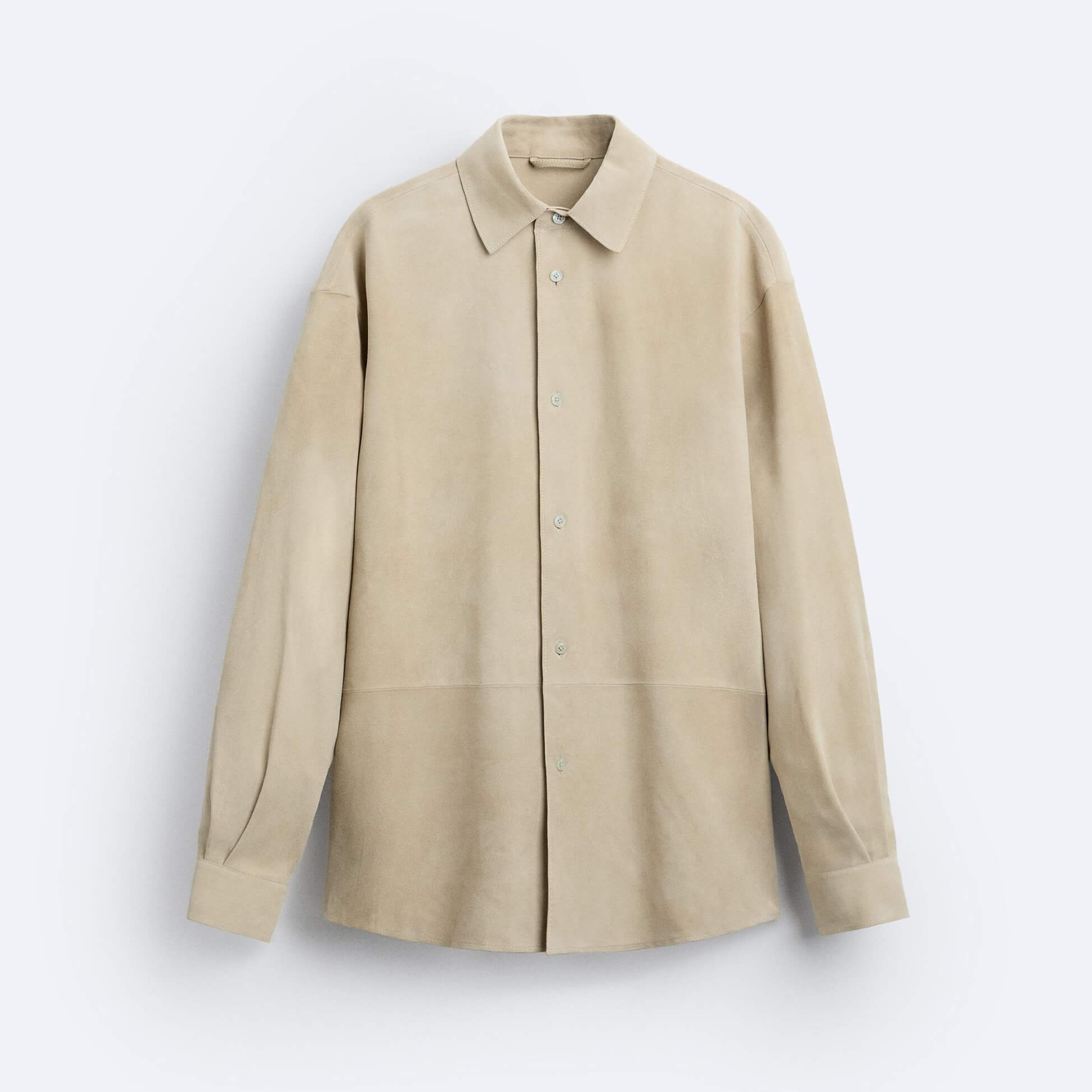 Рубашка верхняя Zara Leather Limited Edition, бежевый юбка zara leather limited edition желтый