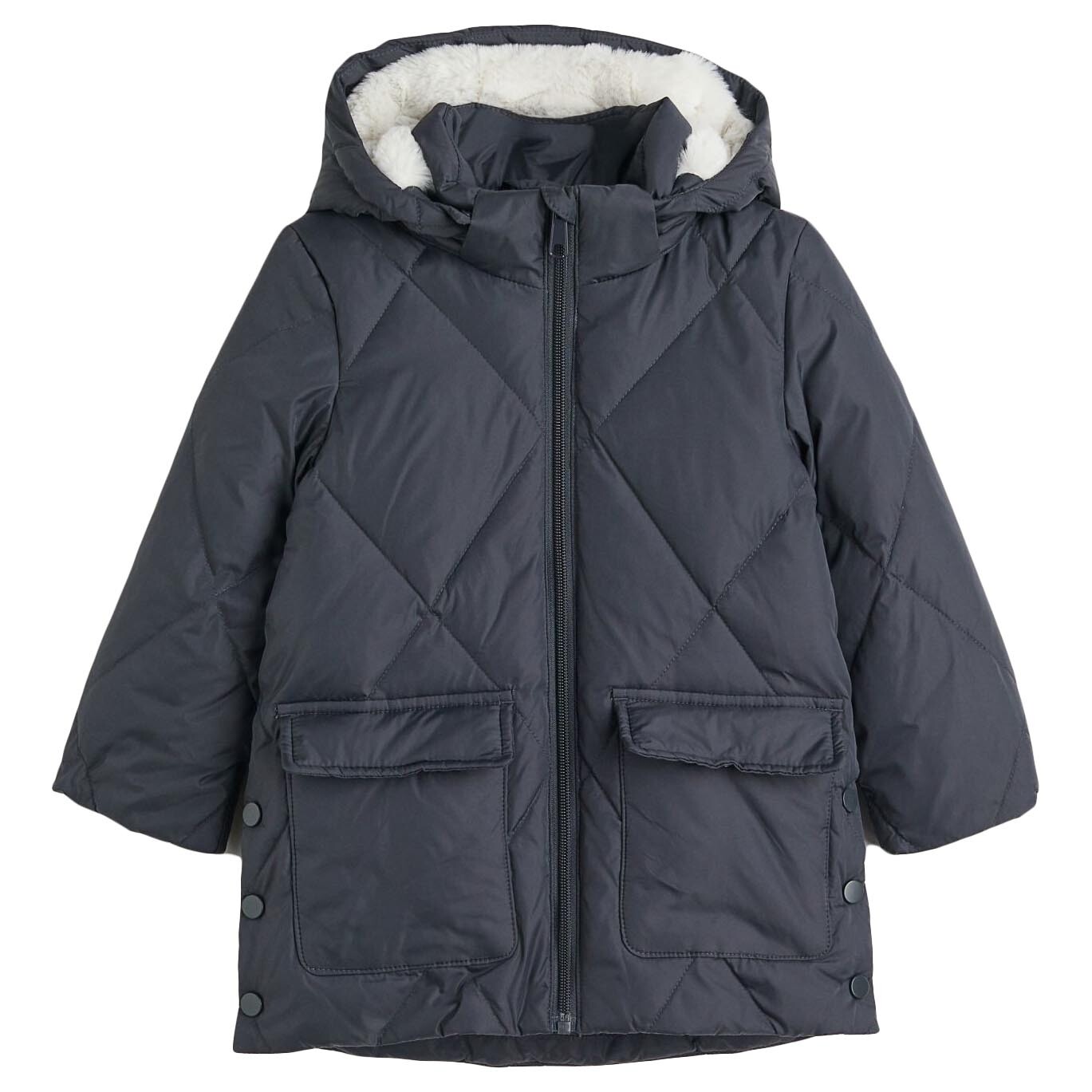 

Пуховик H&M Down Quilted, темно-серый