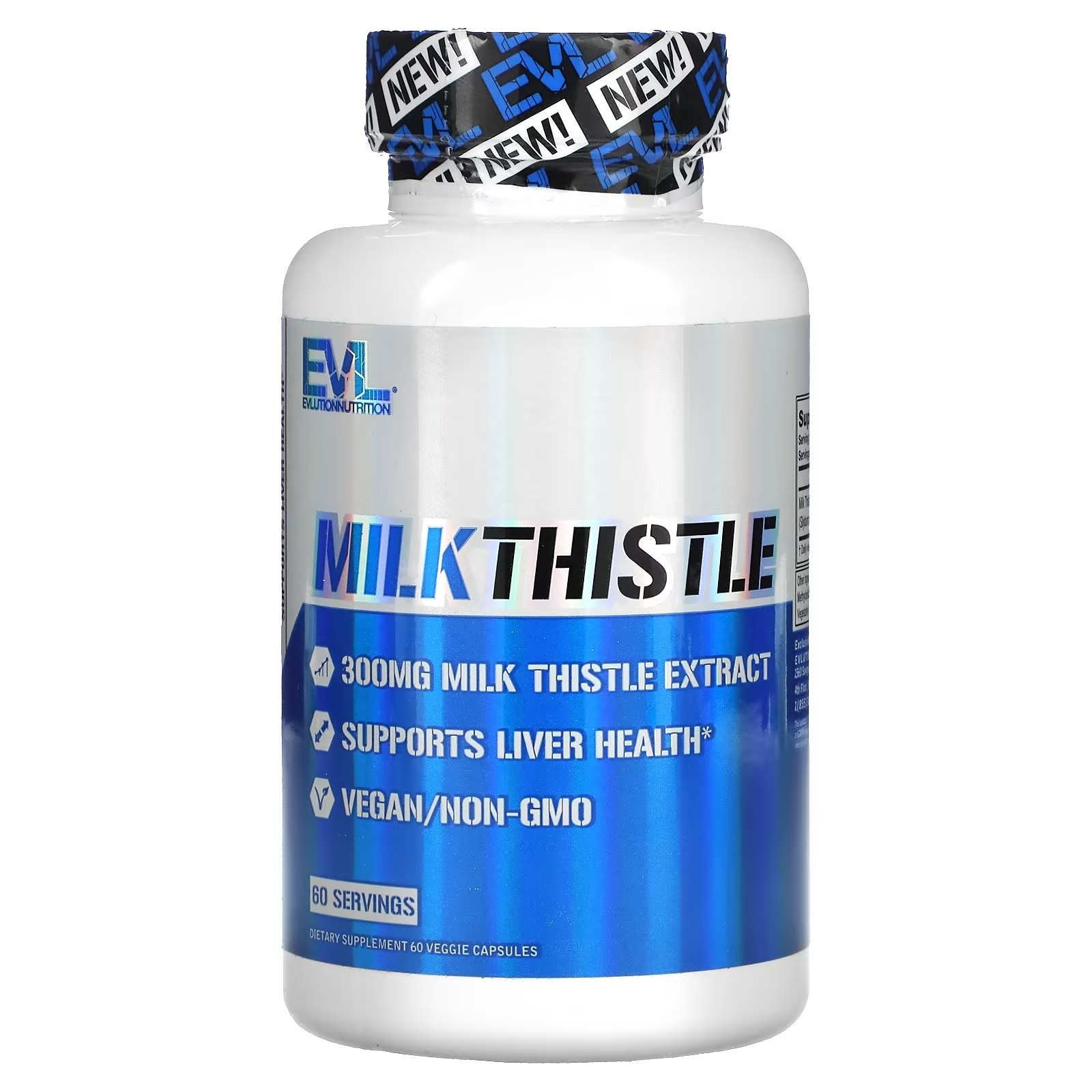 EVLution Nutrition Milk Thistle 300 mg, 60 вегетарианских капсул evlution nutrition витамины d3 и к2 60 вегетарианских капсул