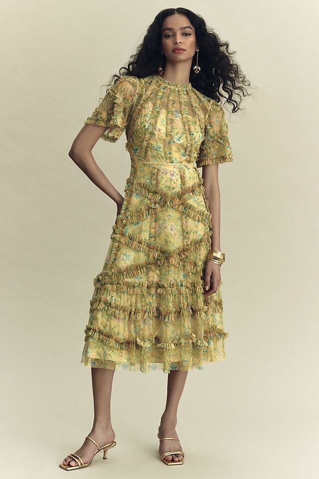

Платье Mac Duggal длиной до колена, желтый