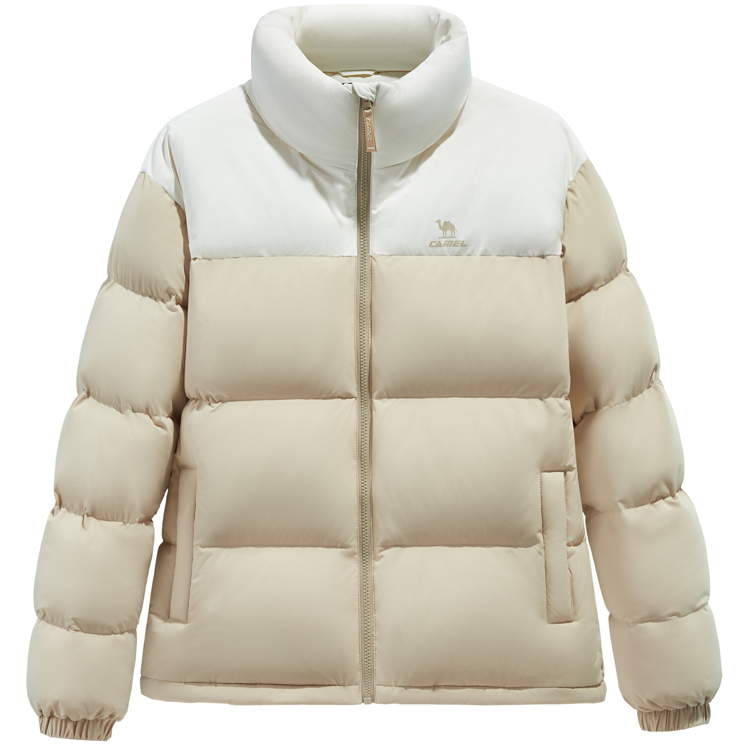 

Теплая флисовая куртка-пуховик унисекс Camel, цвет Rice White/Phantom Black