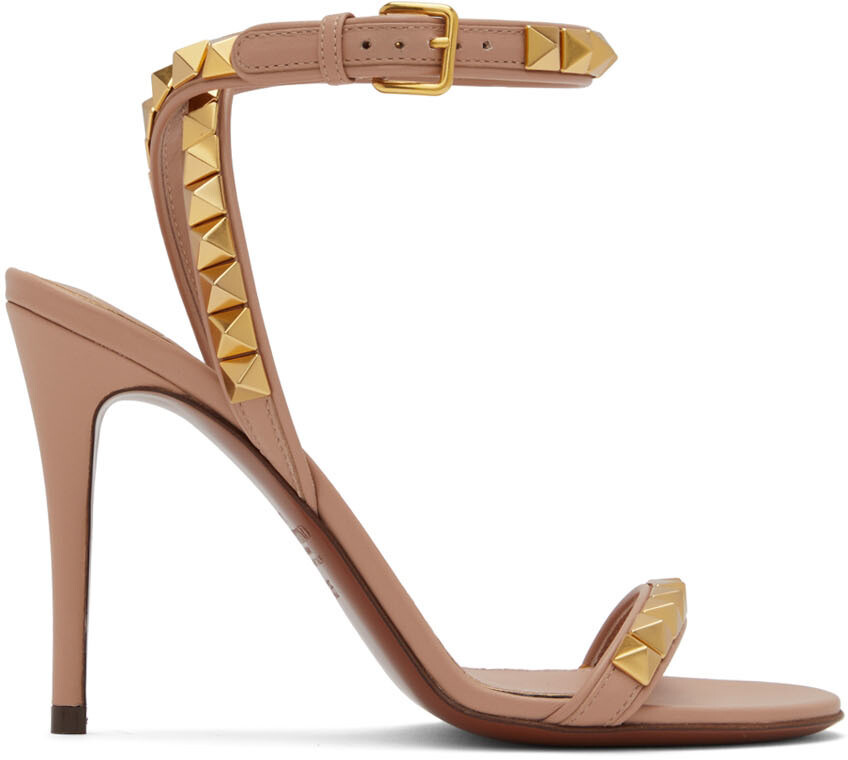 

Серо-коричневые босоножки на каблуке Rockstud No Limit Valentino Garavani