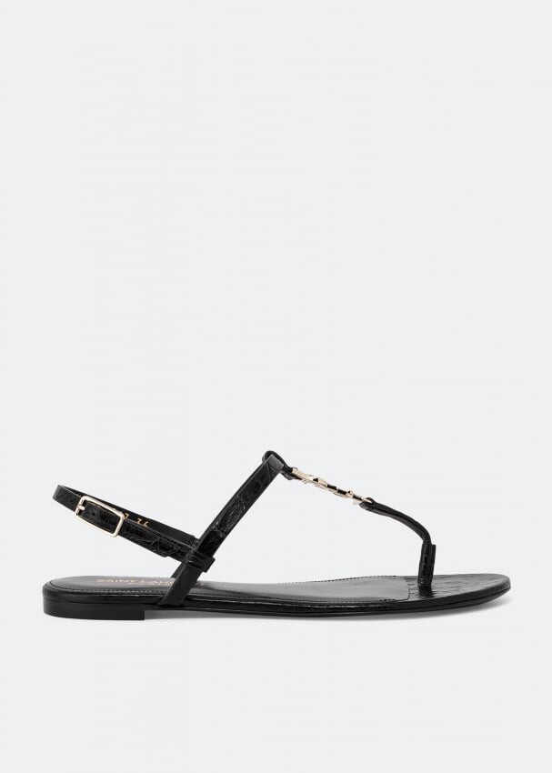 

Сандалии SAINT LAURENT Cassandra flat sandals, черный