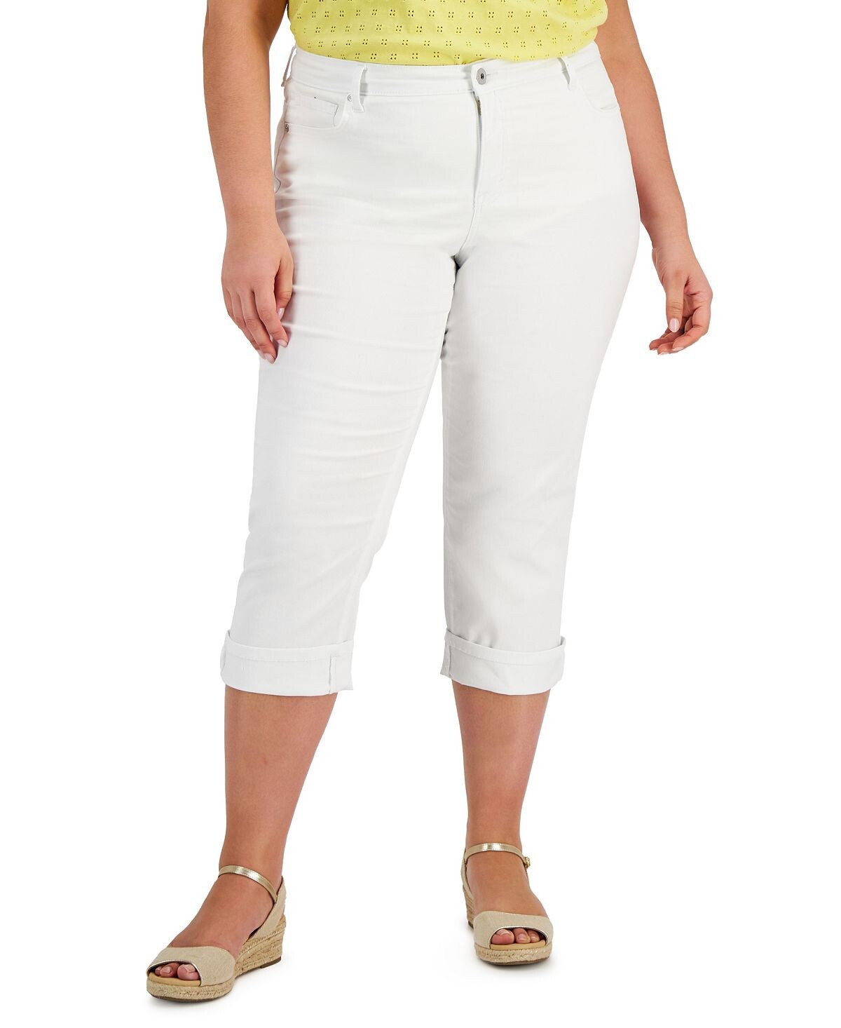 

Джинсы-капри curvy с манжетами, созданные для macy's Style & Co, белый
