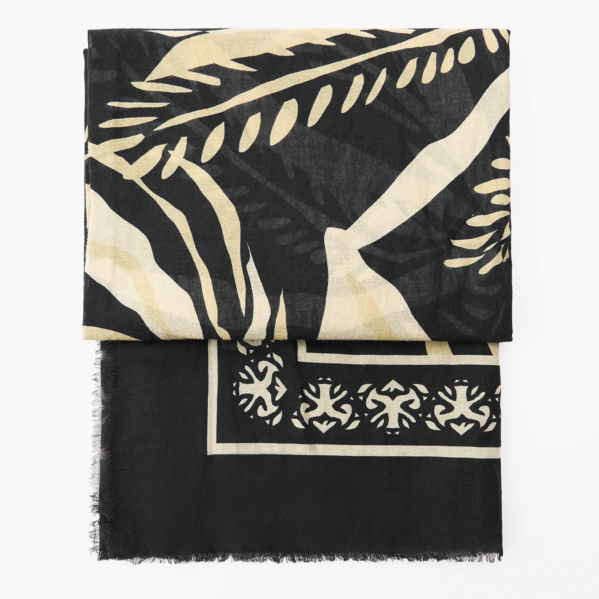 Парео Zara Palm Tree Print, бежевый/черный