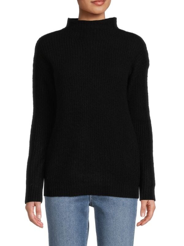 

Кашемировый свитер в рубчик оверсайз Saks Fifth Avenue Black