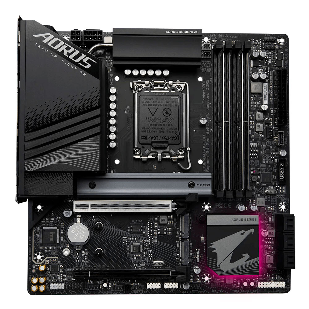 Материнская плата Gigabyte Z790M AORUS ELITE, LGA 1700, DDR5 материнская плата gigabyte z690 aero g lga 1700 atx