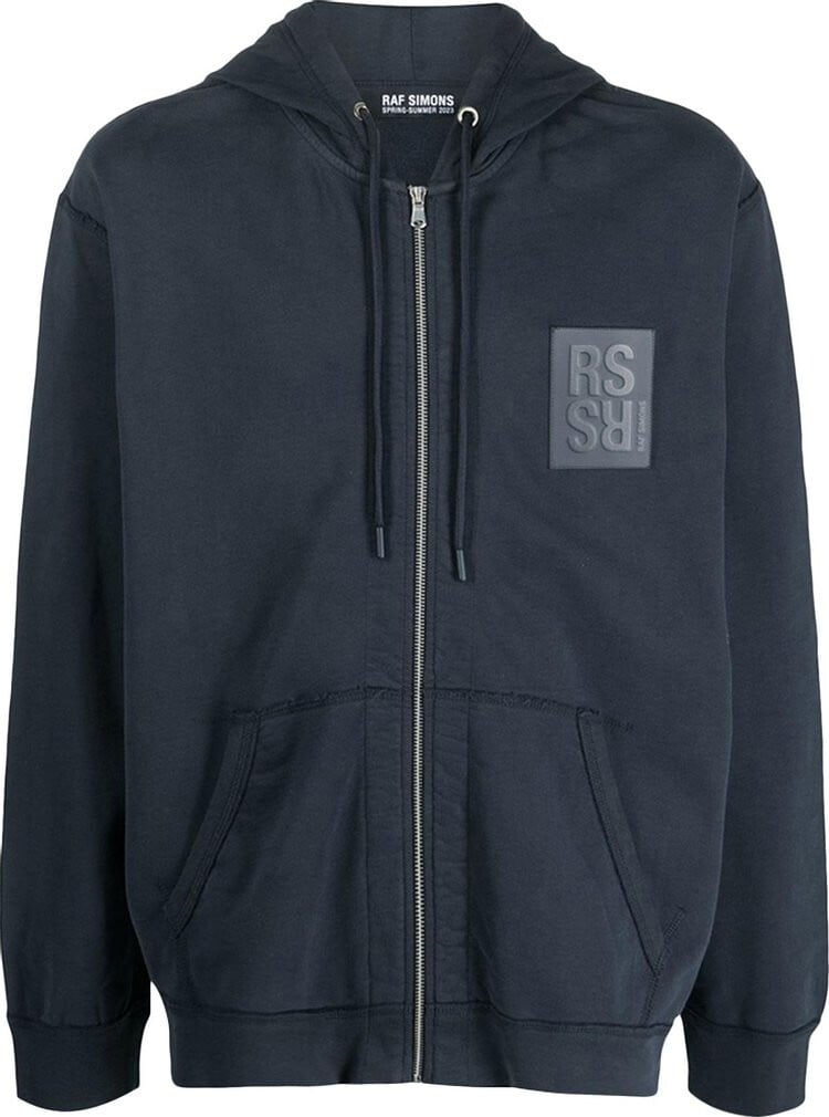 

Худи Raf Simons Zipped Hoodie With RS Hand Signs On Sleeves 'Dark Navy', синий