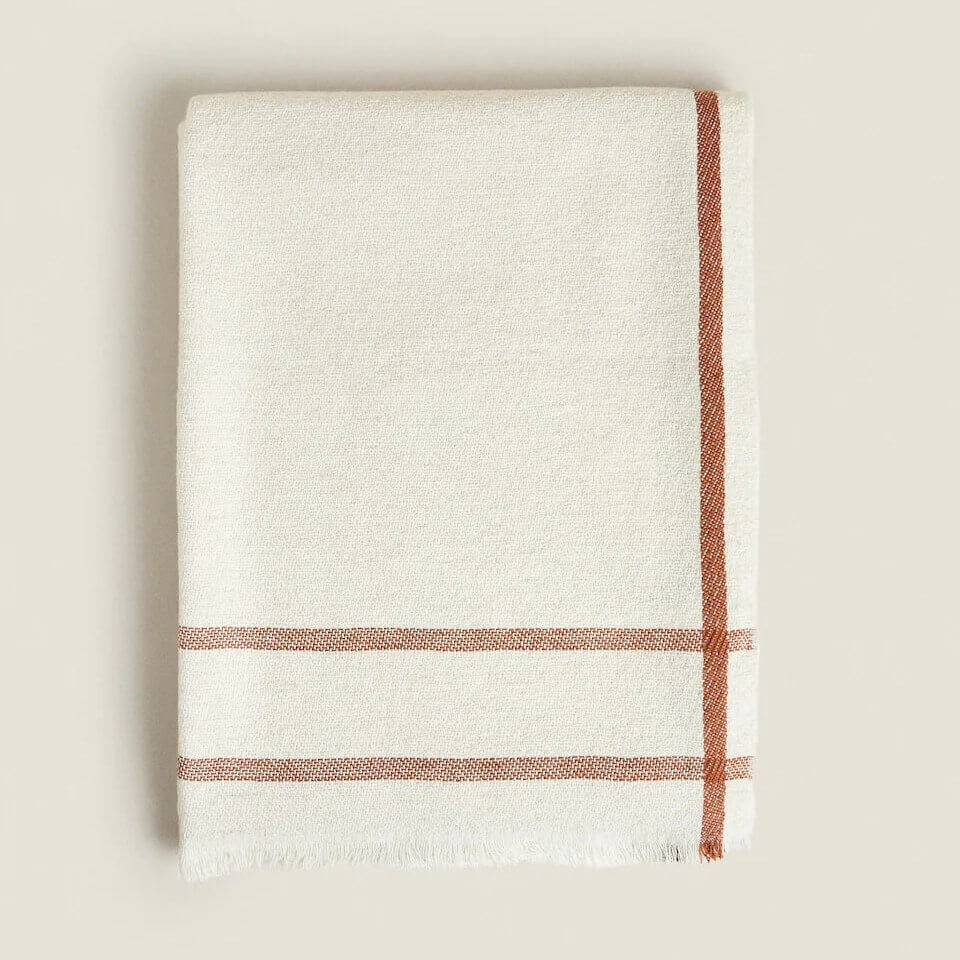 

Одеяло Zara Home Striped, бежевый/красный