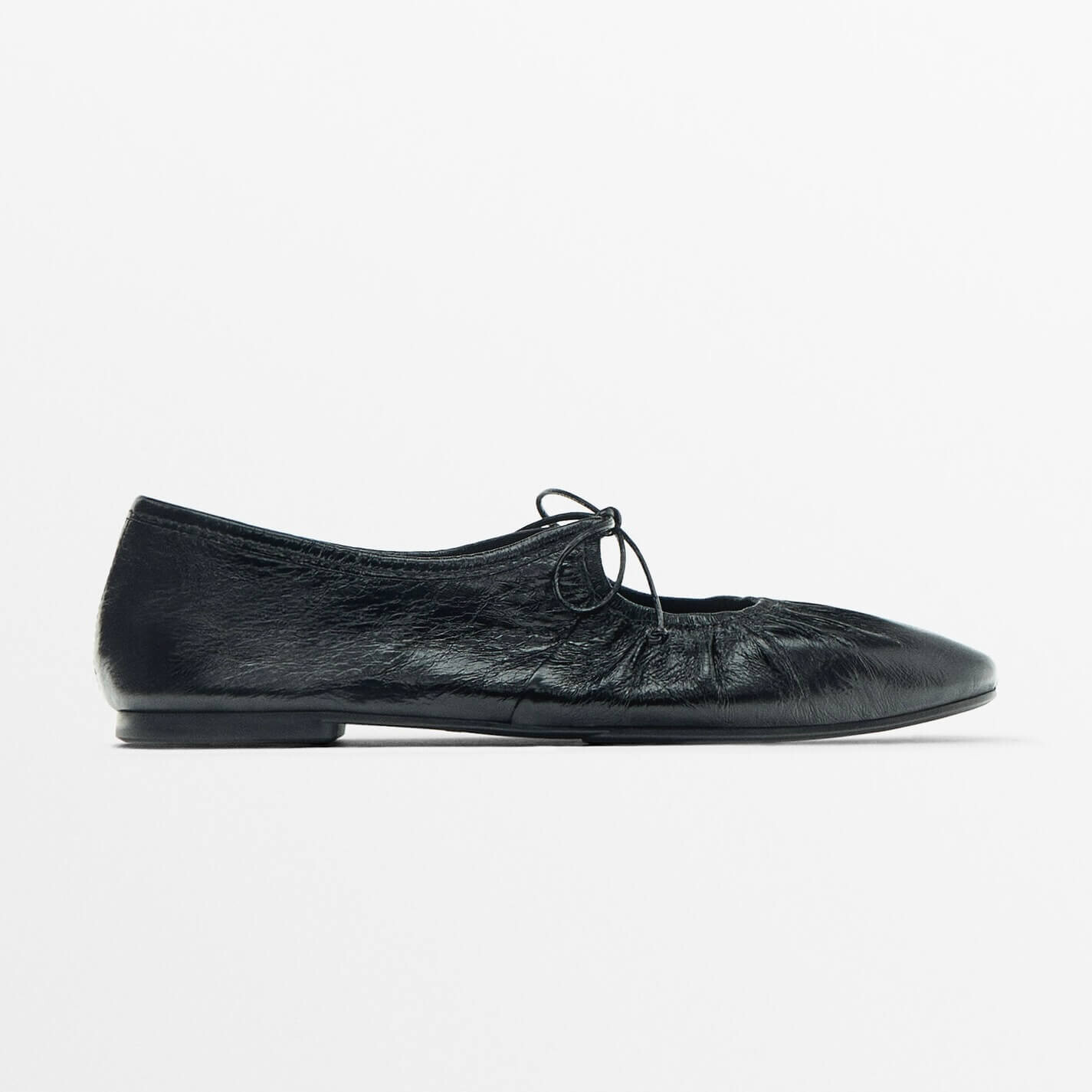 

Балетки Massimo Dutti Tied Leather, черный