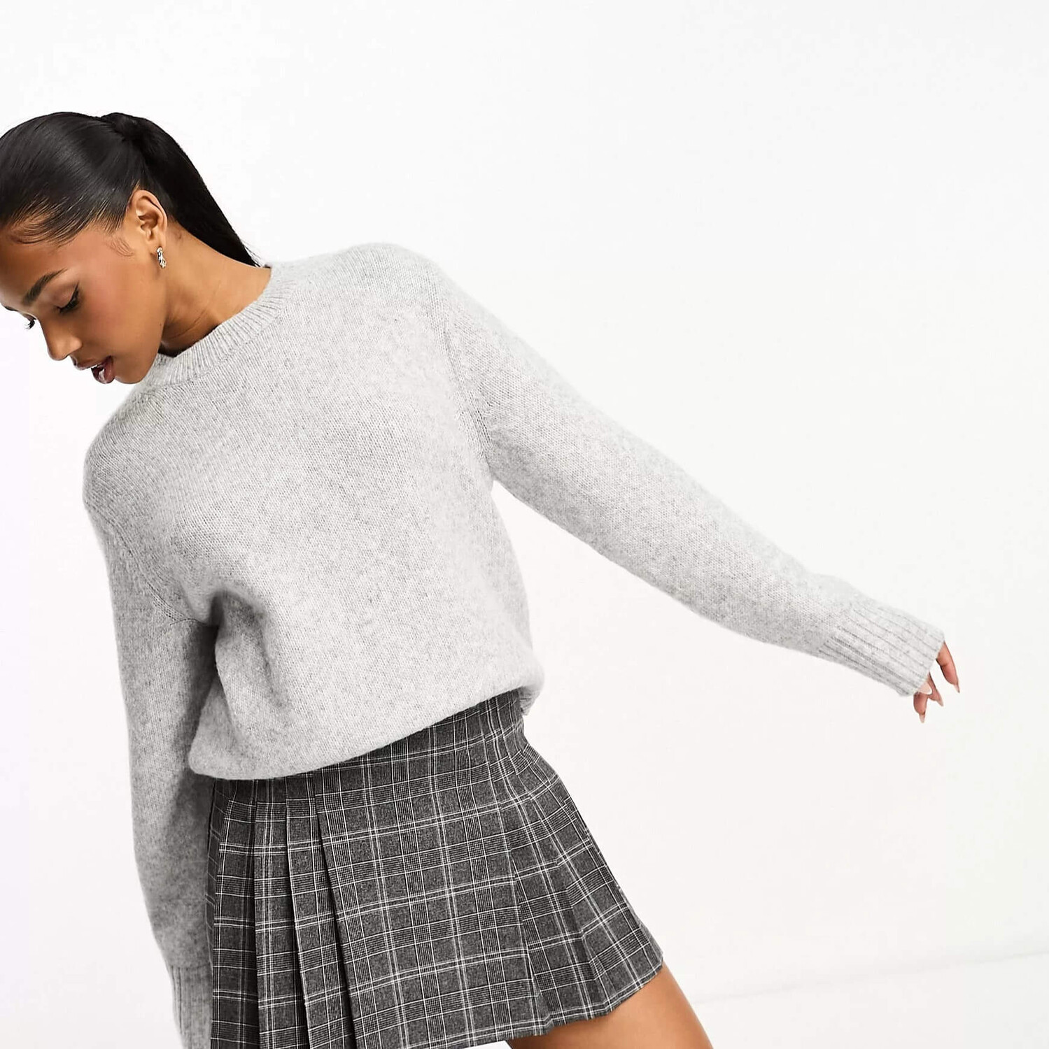 

Джемпер Monki Textured Knit, серый