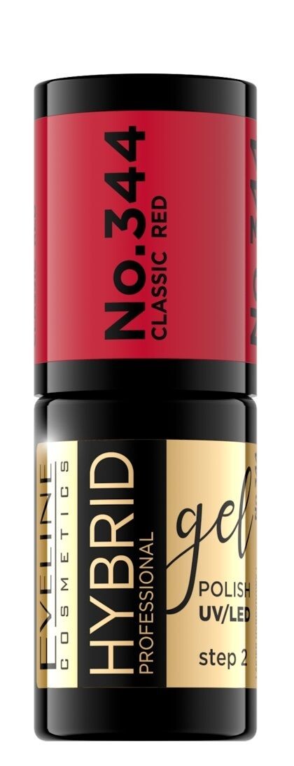 Eveline Hybrid Professional гибридный лак для ногтей, 344 Classic Red