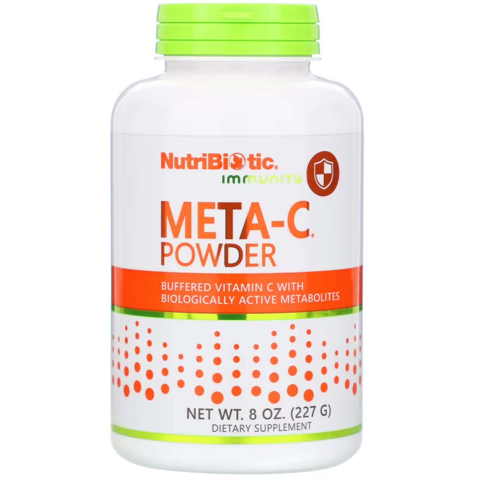 Витамин С и спирулина NutriBiotic Meta-C, 227 г витамин с nutribiotic immunity lemon electro c 227 г