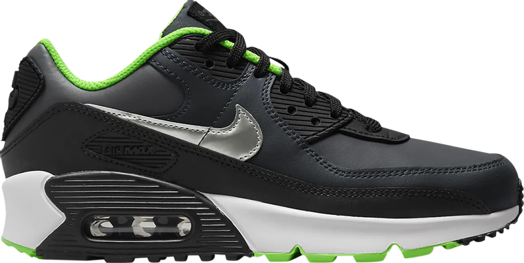 Кроссовки Nike Air Max 90 Leather GS 'Black Dark Smoke Grey', черный кроссовки nike sportswear air max 90 black dark smoke grey