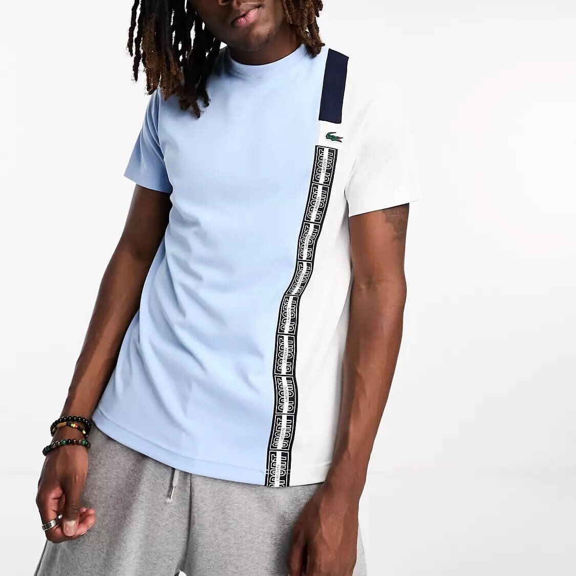 

Футболка Lacoste Colourblock, голубой/белый
