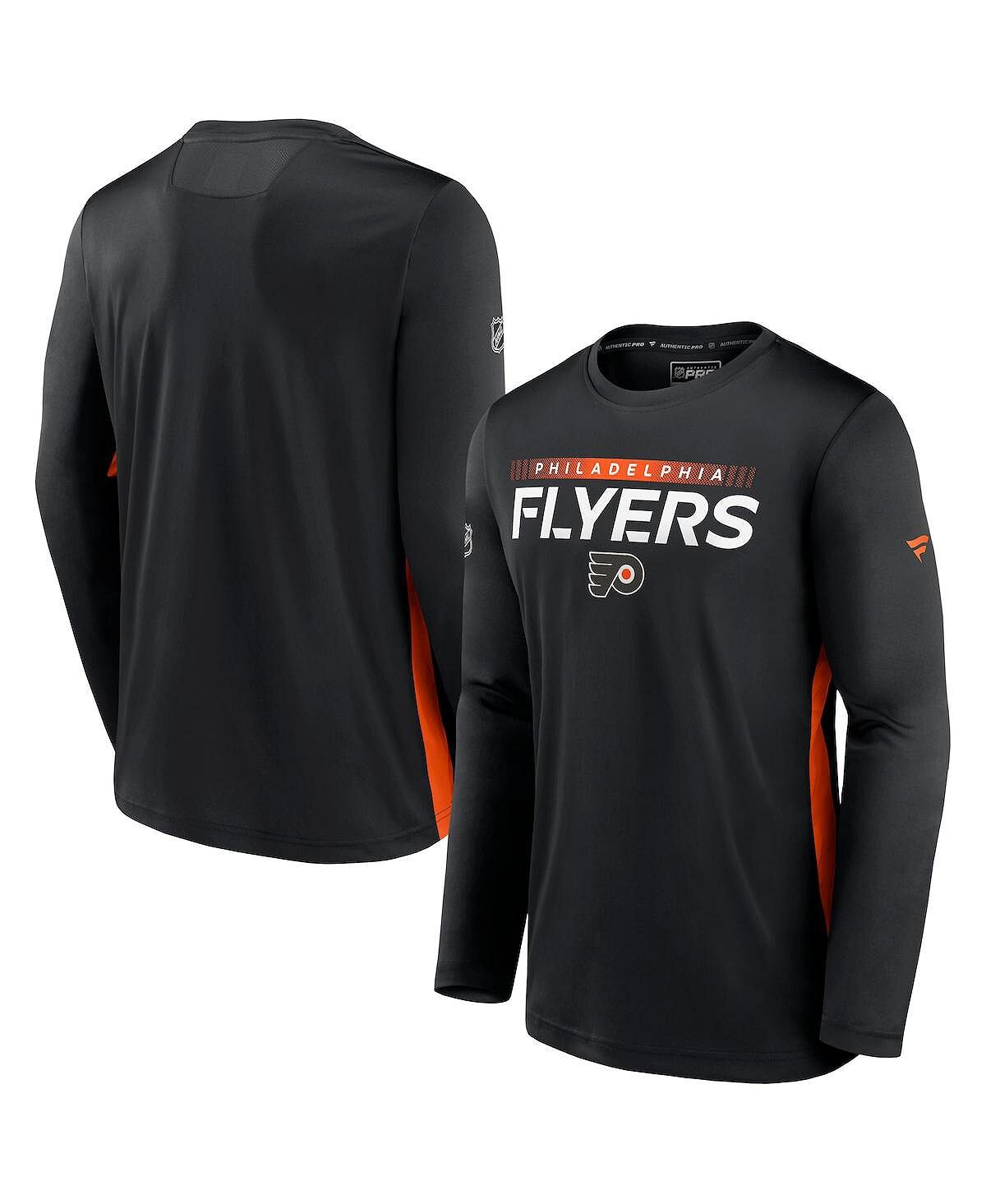 

Мужская фирменная черная футболка с длинным рукавом philadelphia flyers authentic pro rink performance Fanatics, черный