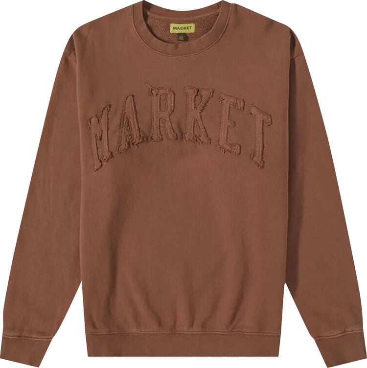 Толстовка Market Vintage Wash Crewneck 'Bark', коричневый - фото