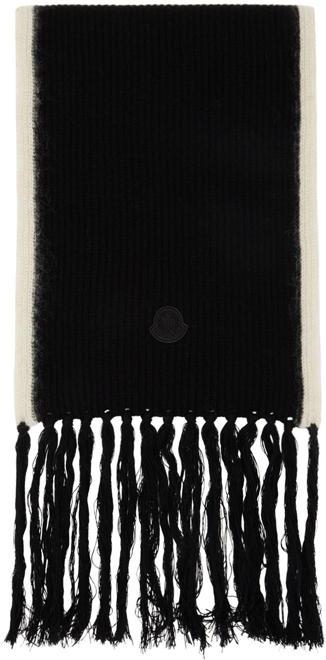 

Тонкий шарф с бахромой Black & Off-White Moncler