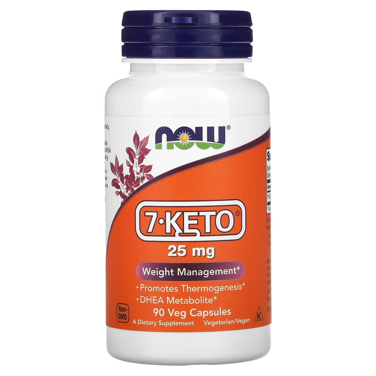 NOW Foods 7-KETO 25 мг, 90 растительных капсул