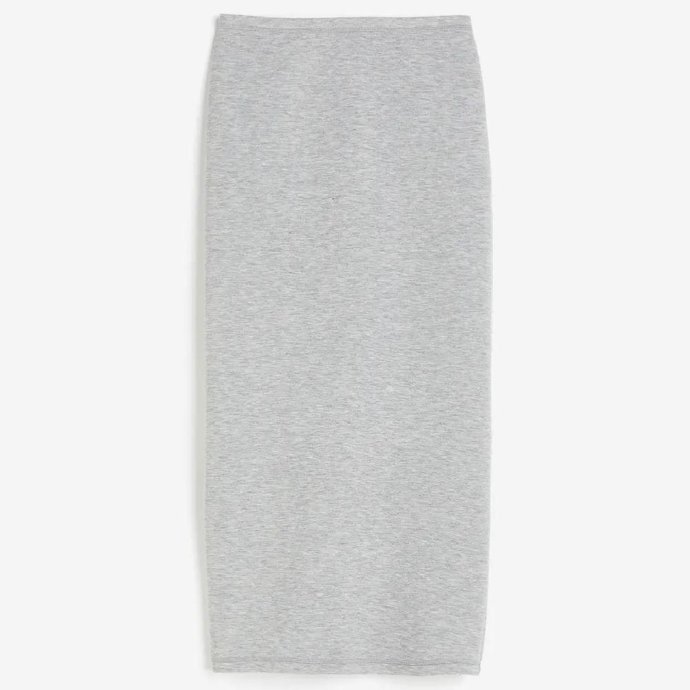 Юбка H&M Scuba Pencil, серый кожаная юбка облегающая бедра женская длинная юбка новинка весны 2022 модная облегающая юбка средней длины юбка с разрезом