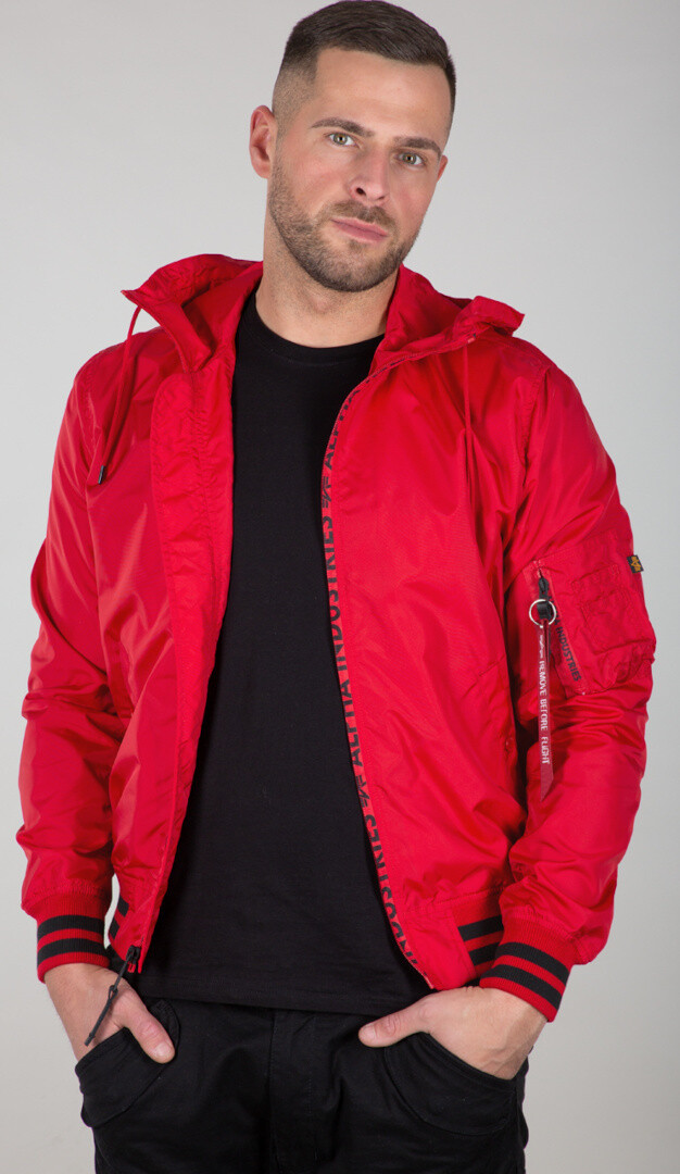 

Куртка Alpha Industries MA-1 LW Hooded PZ, красная